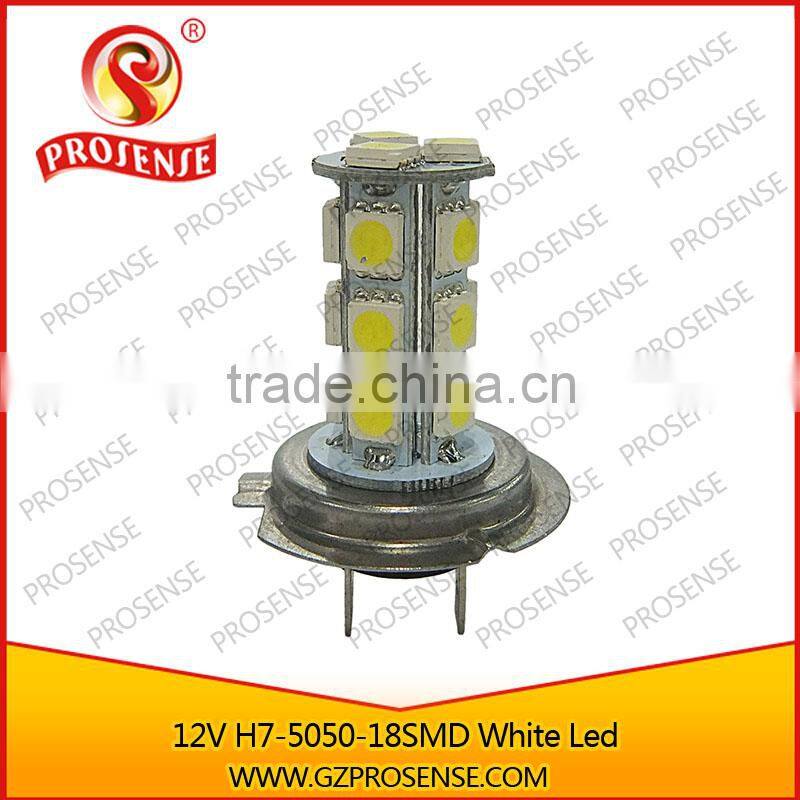 Hot sell klarheit auto high power 60w h7 cree car Led 12V 5050-18SMD H7 Headlight