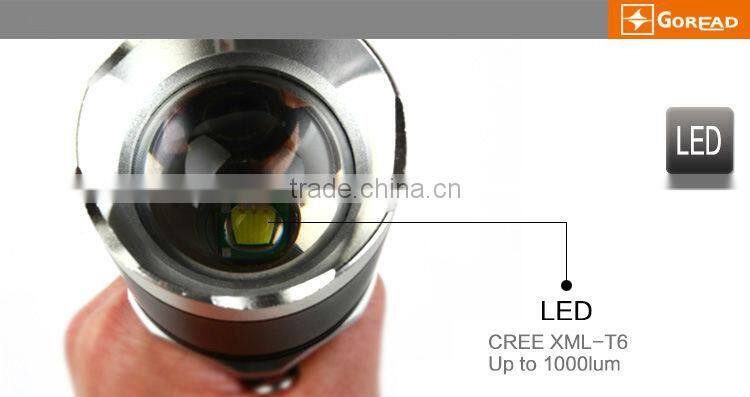 GOREAD Y46 focusabe high bright T6 flashlight T6 5mode torch