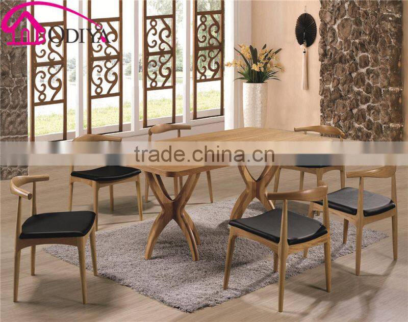 restuarant cheap wooden dining tables and 6 chairs set