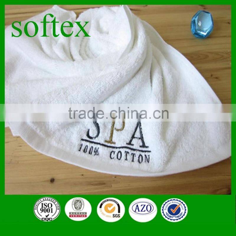 luxury white embroidery custom logo cotton face towels for hotel & spa