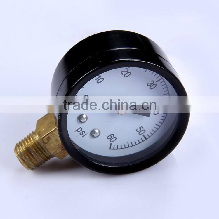 npt1/8 1500psi black 20mm mini pressure gauge Stainless steel pressure gauge