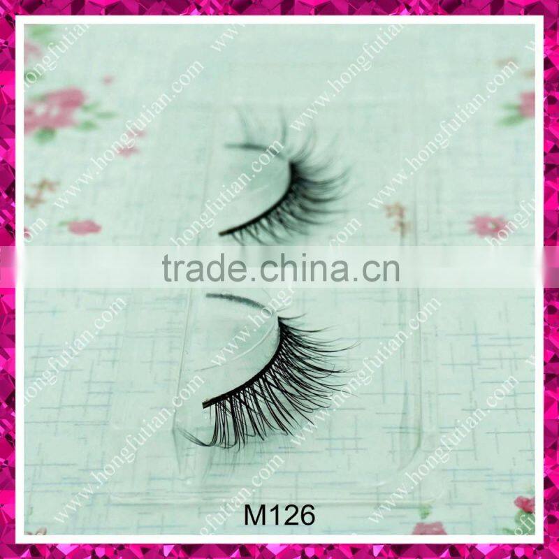 2016 Factory wholesale natural handmade 3D stripe mink fur eyelash; mink eyelash