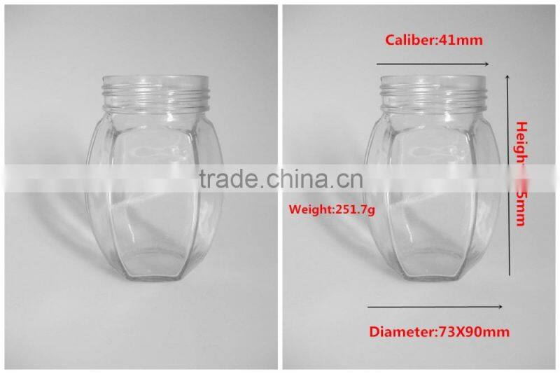 350ml glass bottle glass jars honey glass jar with plastic cap