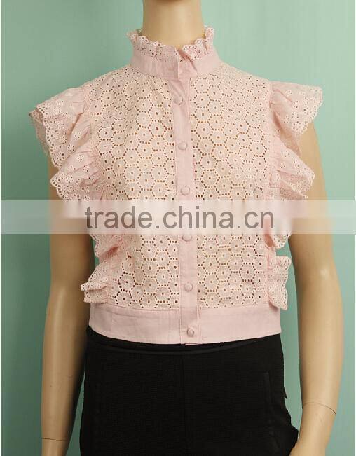 100% Cotton fabric short sleeve ladies fashion designer shirt