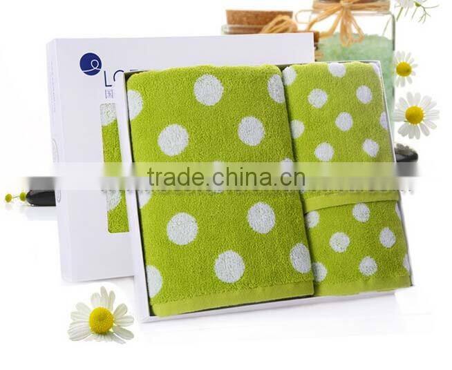 Lovely Dot Fabric Cotton Bath Towels Towel Set