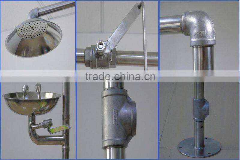 Lab equipment wall mounted emergengcy shower and eye washer