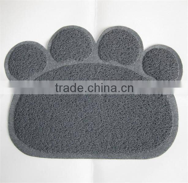 RED color Pet Paw shape print litter mat for cats/PVC mat/vinyl cushion floor mat 45x60cm