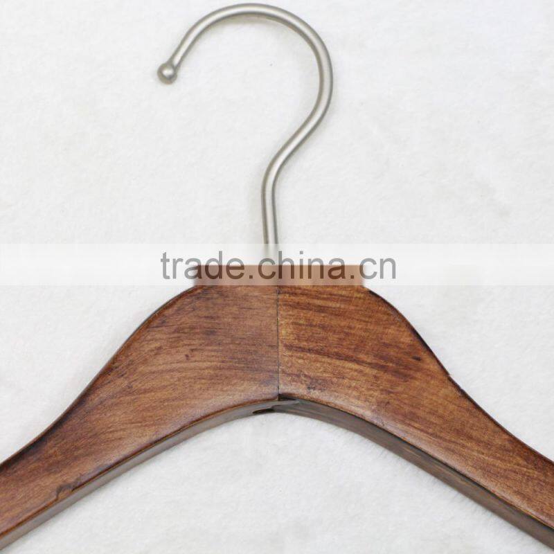 Anti slip wooden coat hanger for clothes display