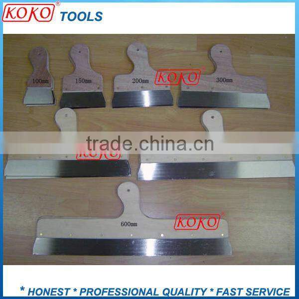 Mirror polished steel double color plastic handle putty scraper