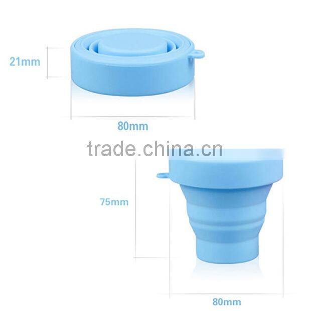 China factory wholesale good quality silicone plastic travel fold cup