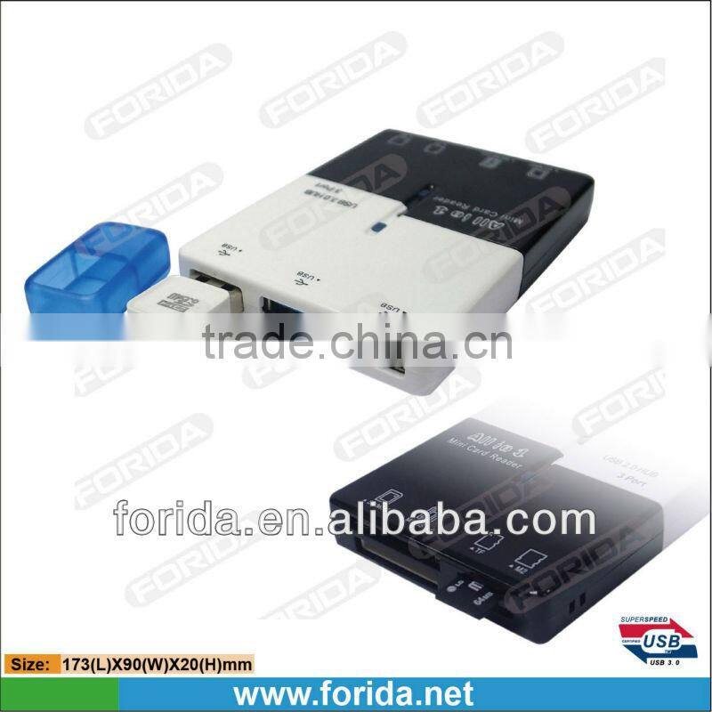 3 ports hub & 4 slots card reader(SD/MS/M2/TF) usb combo
