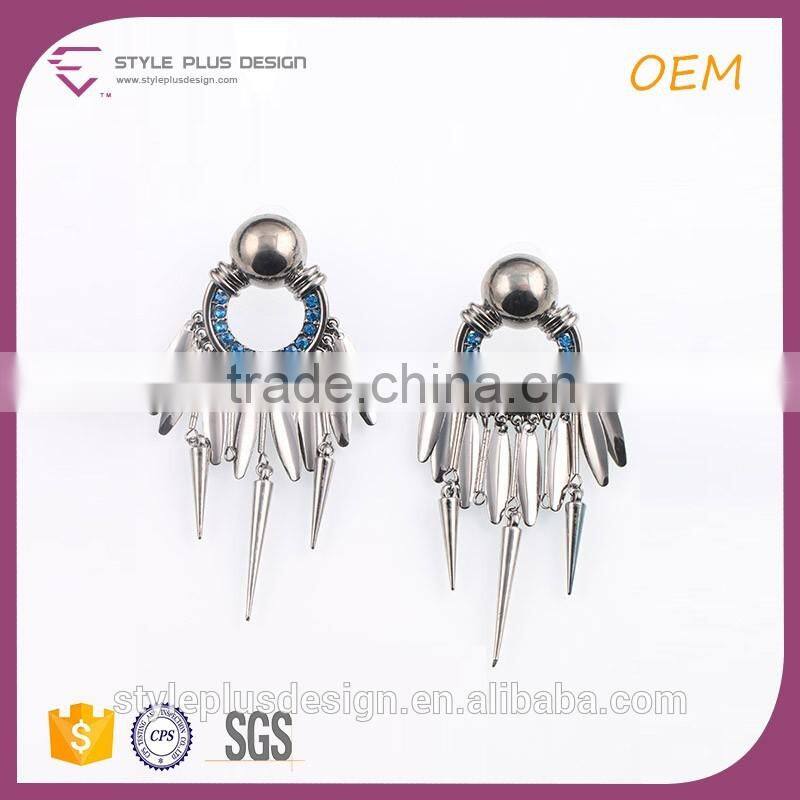 E75316H01 Accept Custome Order Fashion Silver Jewelry Earring Design Wholesale From Mid Night City Collection