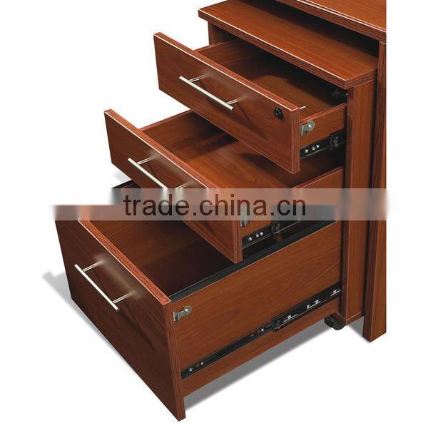 Hot Sale Laminate Chest MDF Three Drawers File Cabinet with Wheels