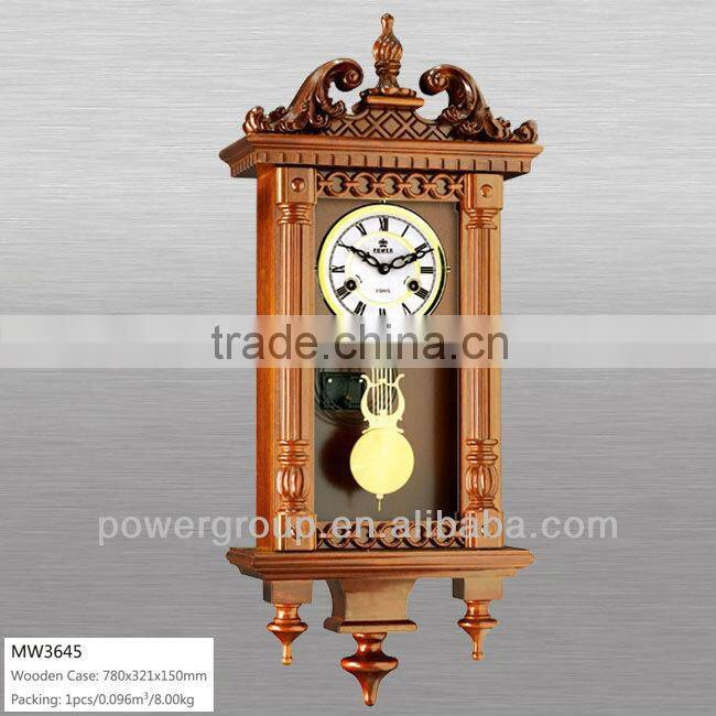 Three legs wall clocks with wooden case famous mechnical movement CE/FCC standrad High quality MW3645