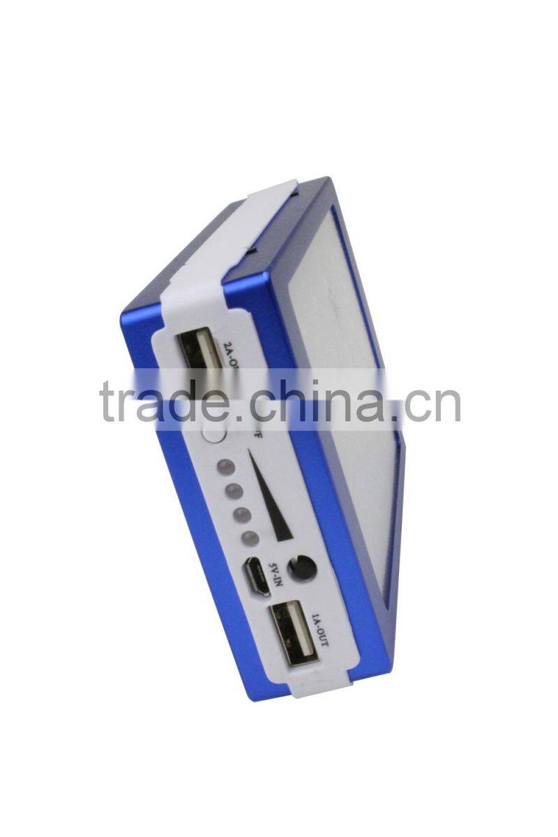 Dual USB 10000mah universal solar power bank for laptop or mobile phone