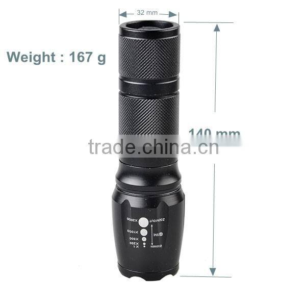 2000 Lumen Handheld Flashlight High Quality Powerful Flashlight x2000 Zoom