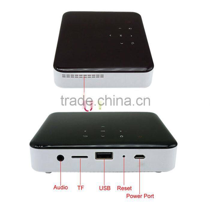 Leadzm Low Cost Android 4.4 AirPlay Outdoor Laser Projector Portable LED Mini Projector Black