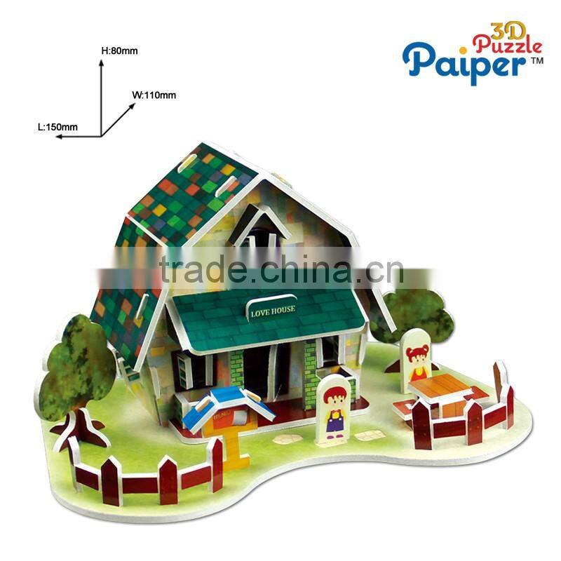 DIY 3d puzzle green house children educational toys