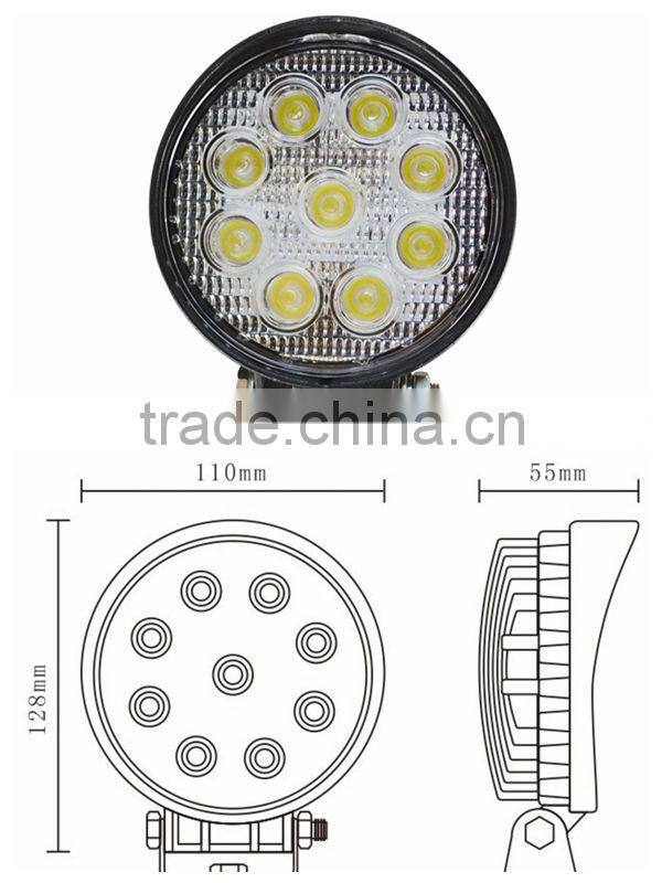 top quality and competitive price aluminum 27w offroad led work light
