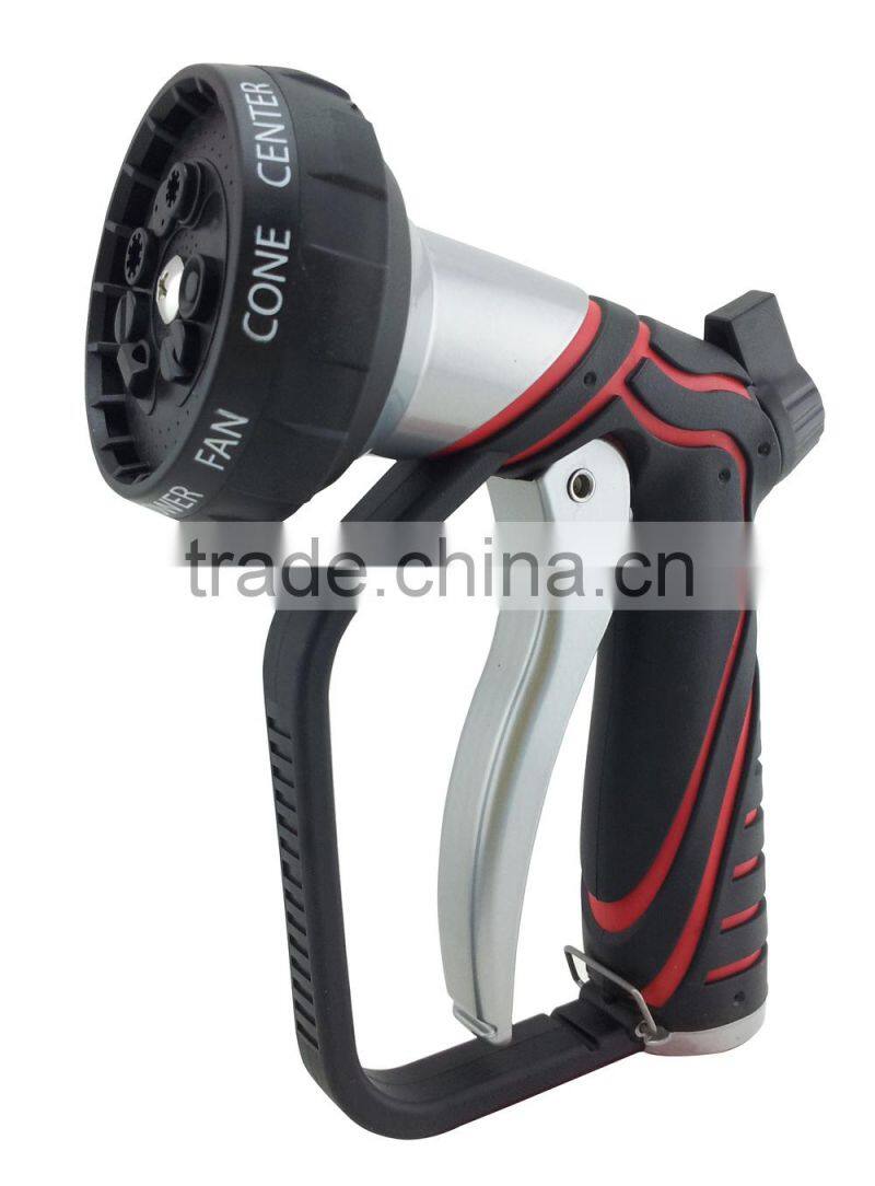 8 Patterns Front Trigger Metal Garden Hose Nozzle Water Spray Gun
