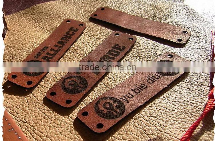 embossed jeans leather label with logo you want