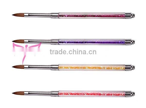 easam hot circle acrylic nail brush with red glitter powder in it