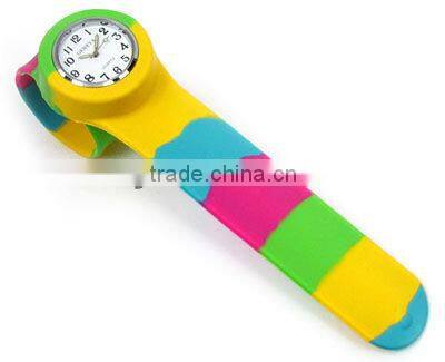 Fashion Rainbow Silicone Slap Sport Quartz Watch For gifts With Size Customized