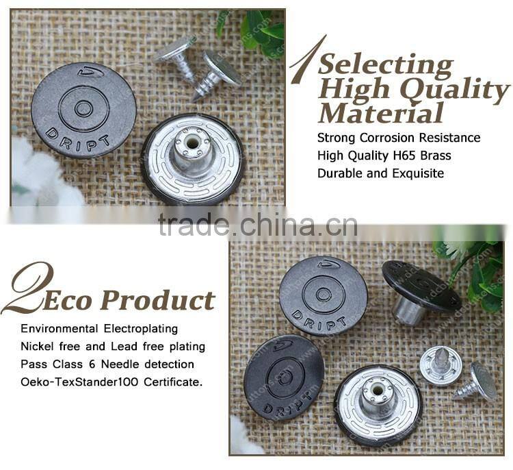 Good Quality Metal Tack Button Jeans Button for Women and Men's Jeans Wear