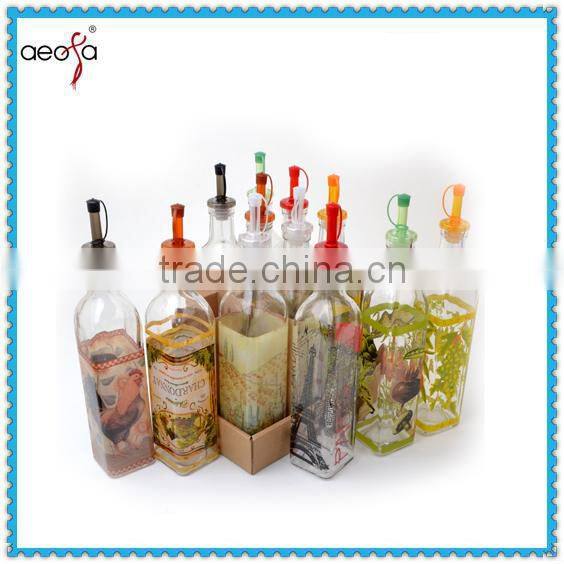 100ml clear glass oil and vinegar dispenser bottle