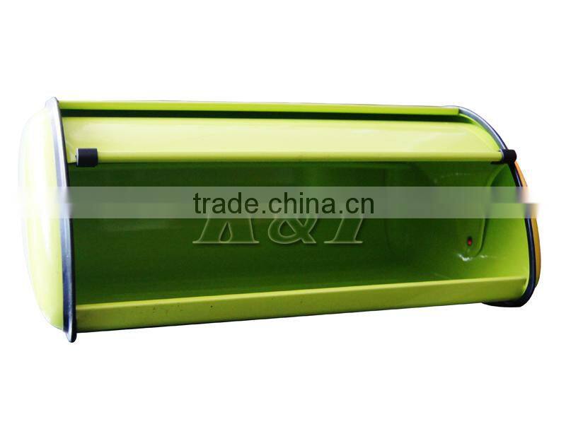 new painted green color stainless steel bread box