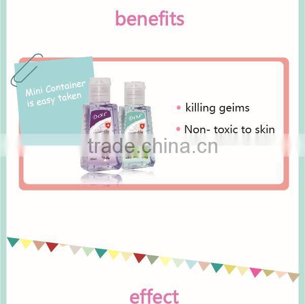 organic hand disinfectant gel cleansing Hot top sale Dexe 2016 of hand gel sanitizer