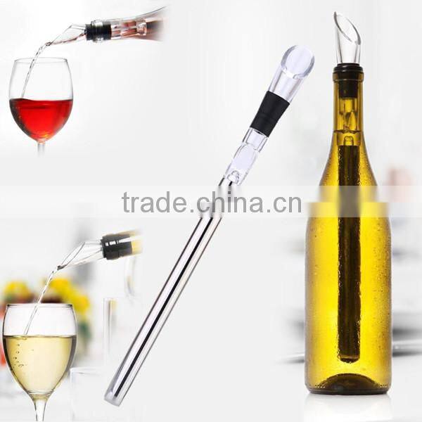 Stainless Steel Red Wine Chiller Chilling Rod Stick Cooler&Pouring Spout Aerator