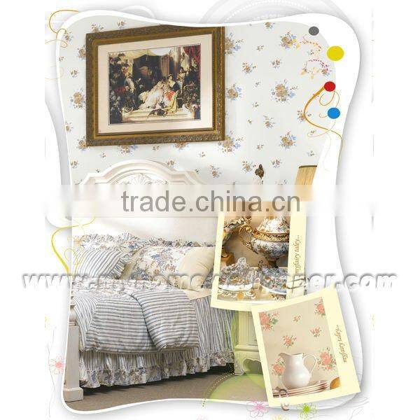 Country Style Vinyl Chinoiserie Wallpaper (own factory&various designs) (091605)