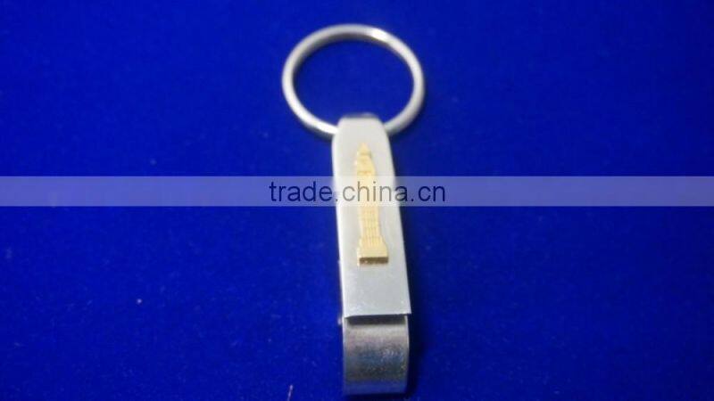 multi-usage bottle opener keychain stainless steel highly polished keyring