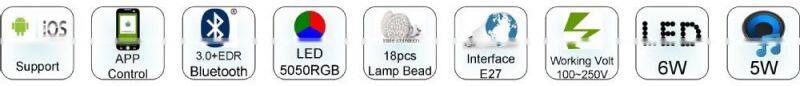 APP Control Bluetooth LED Bulb Speaker