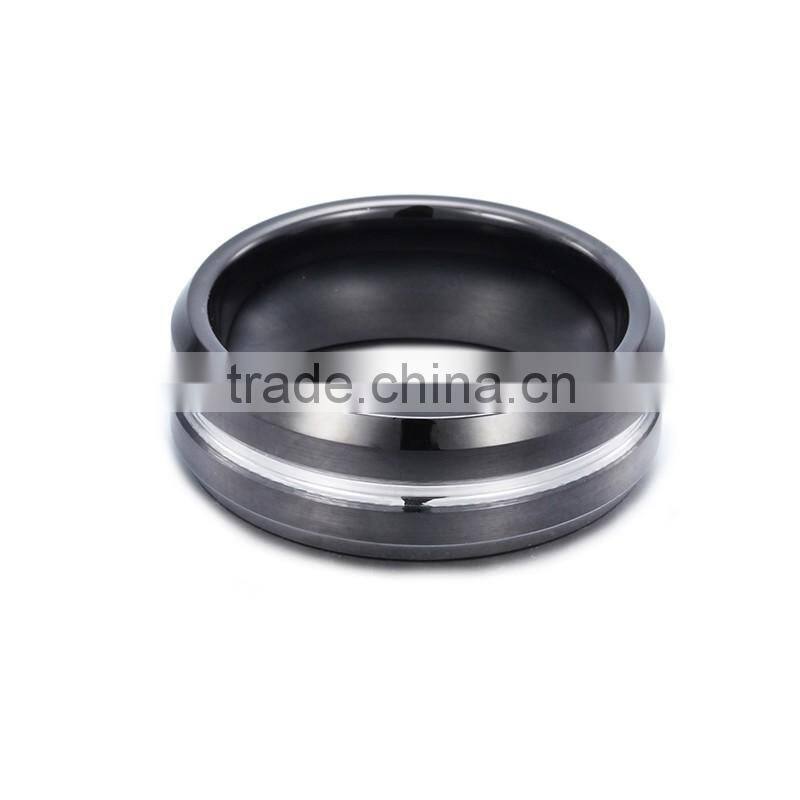 stainless steel punk style ring designs Black plated fashion men ring