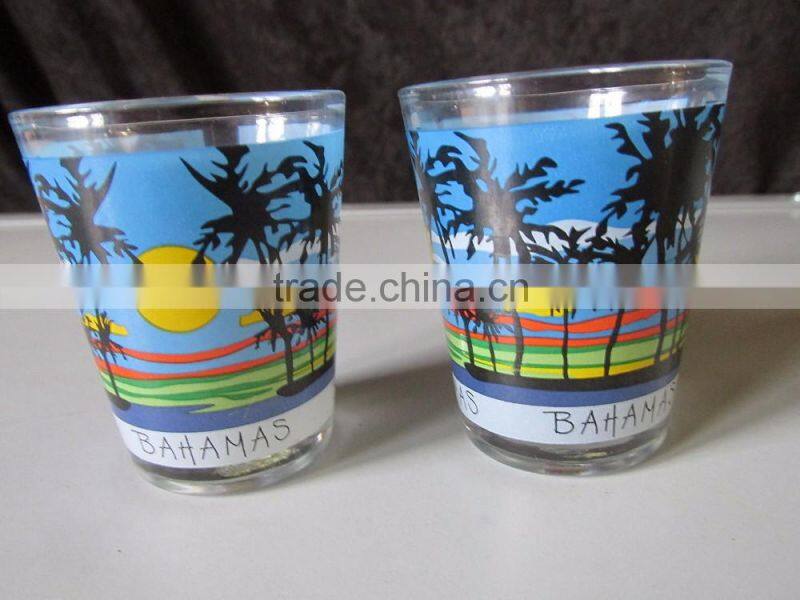 1.5oz cheap price bahamas flag shot glass souvenirs