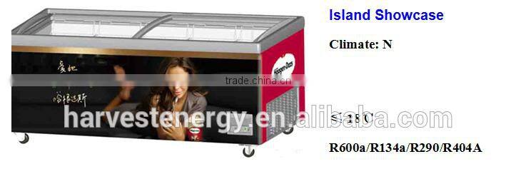 supermarket commercial ice cream freezer glass door chest freezer