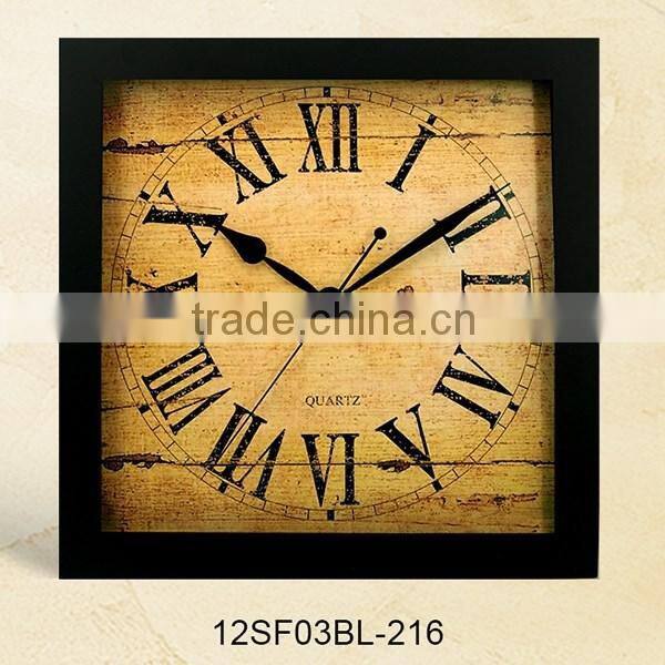 12 inch hanging or standing MDF Promotional wall clock(12SF03BL-216)