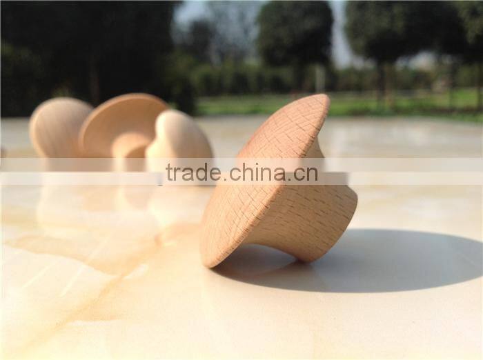 Unfinished small round wooden cabinet door knob