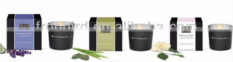 scented candle in black jar