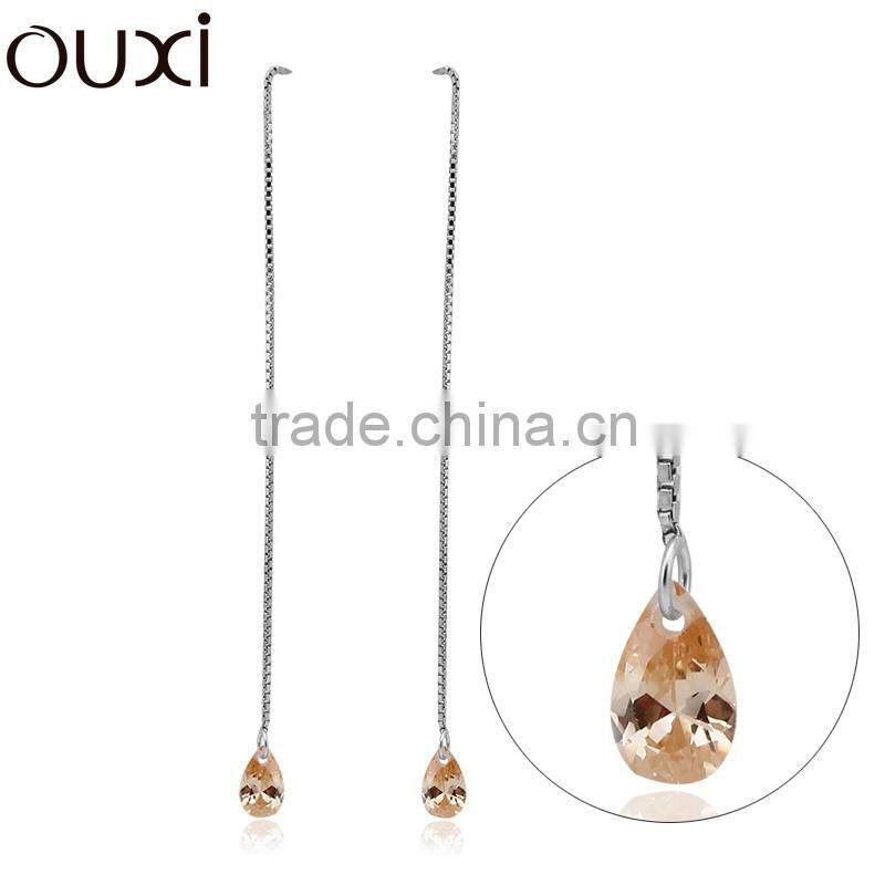 ouxi rhinestone vners Earrings 925 sterling silver Y20095