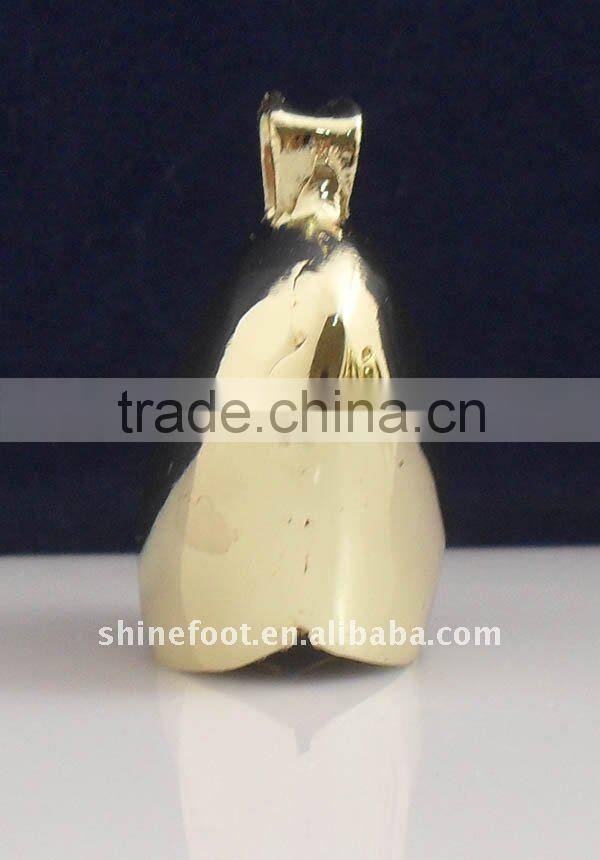 1.8inch mini cowbell A4-C028 in gold color plated with leather strap and keyring as promotional gifts (E165 )