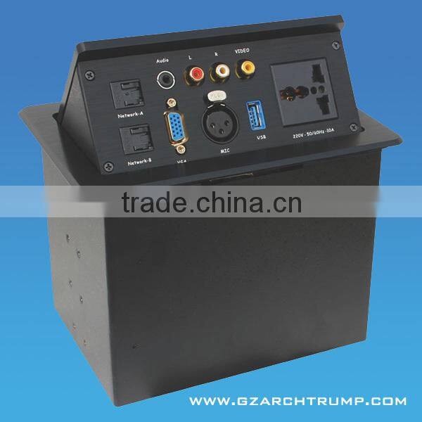 CE RoHS FCC Desktop Motorized Pop up Socket for Conference Table