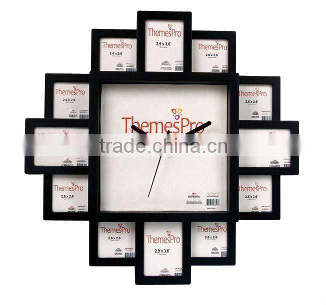 Wall clock with 12 photo frame