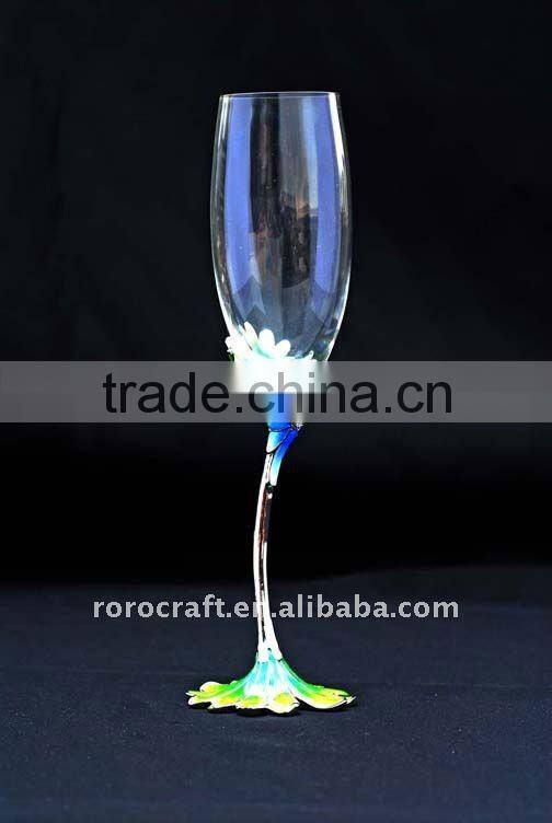 pewter design wedding champagne flute