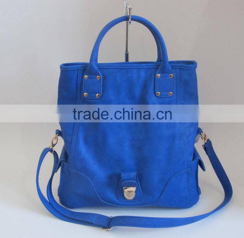 The foldable dark blue handbag trend leather handbags
