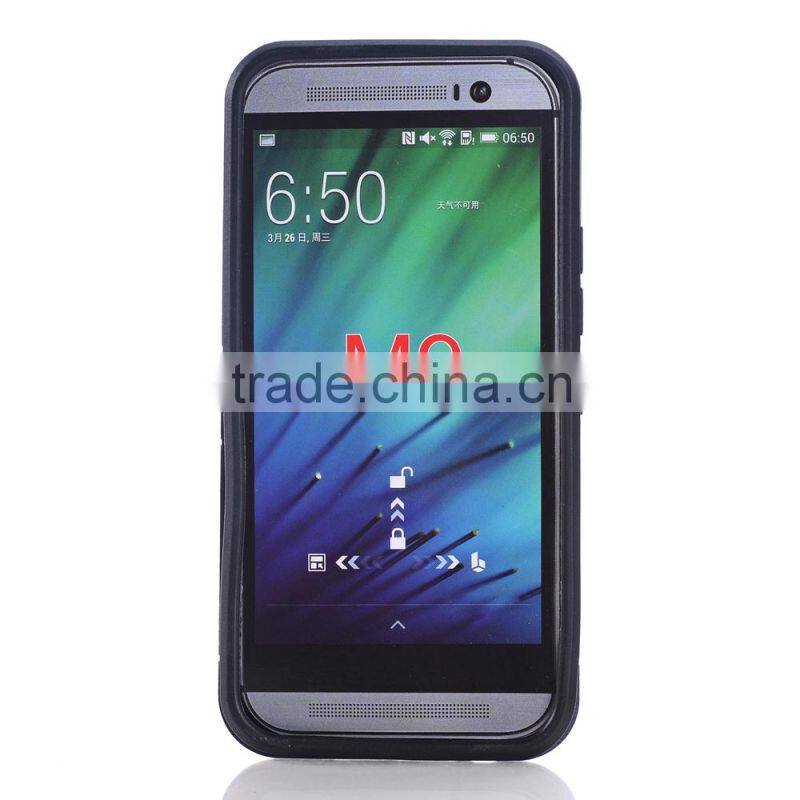 PC+Silicone kickstand hard phone case cover slim armor case for htc one m9 case