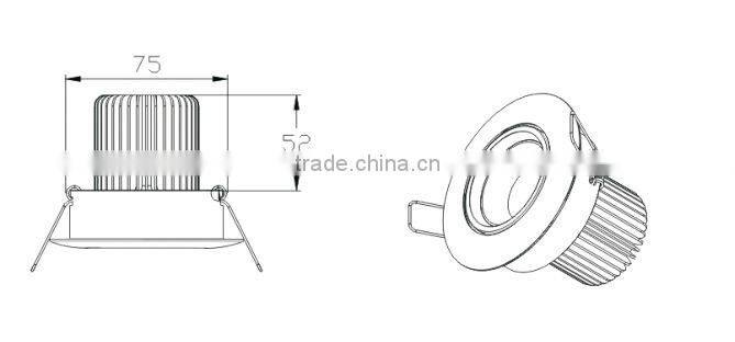 2014 Hot new style LED Downlight COB 15W ( Thermal conductivity: 2.6 , brand COB1215 : CRI85 100lm/w)