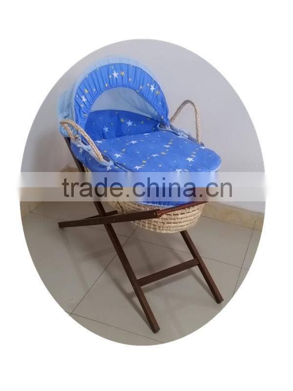 Babysbreath 100% Cotton Moses Basket Cover Bedding Set with Fixed Stand